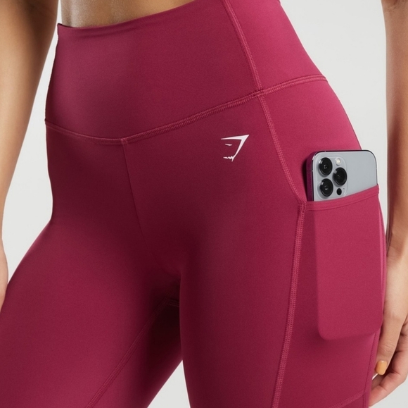 GymShark Pocket Leggings Raspberry Pink Small - Picture 2 of 6